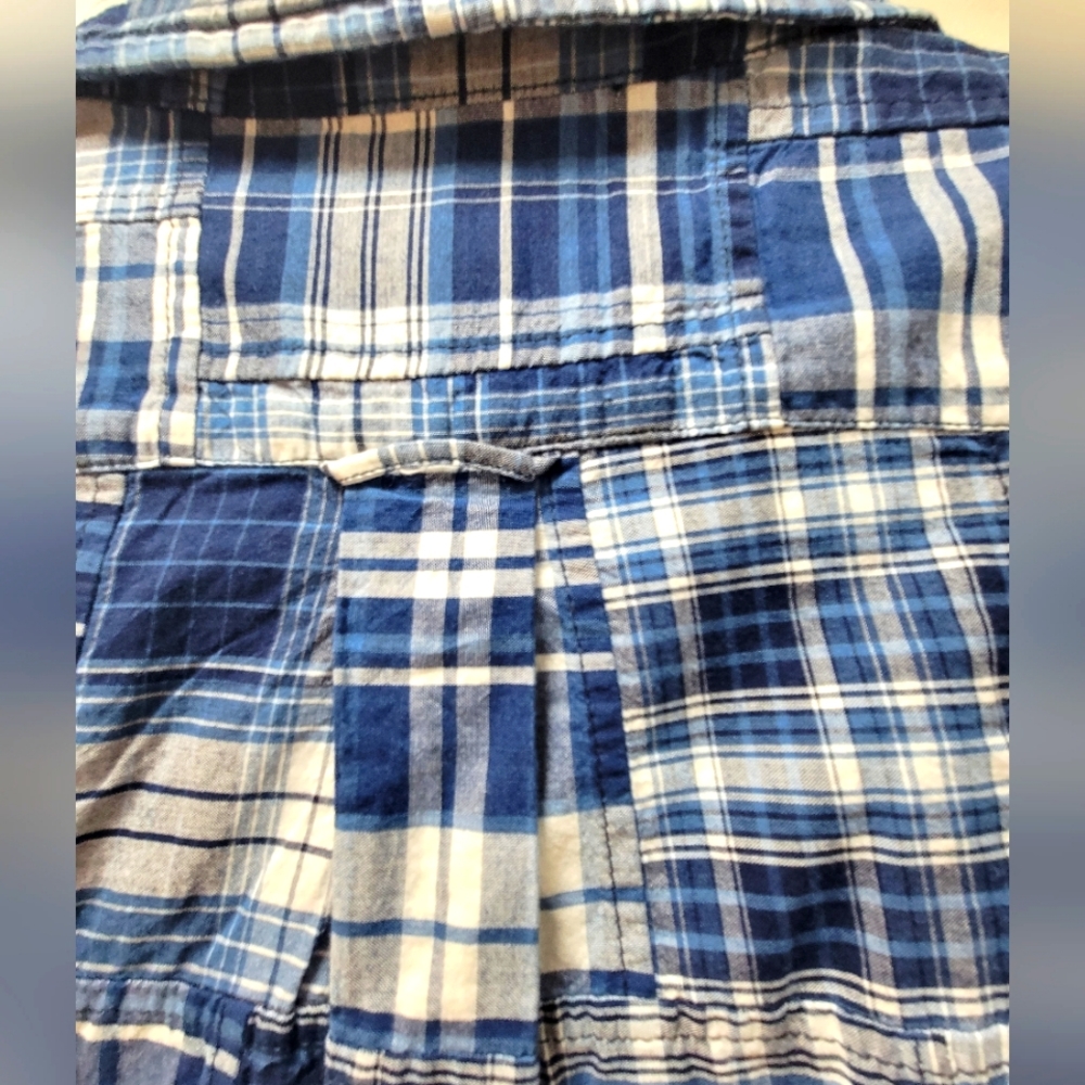 Todd Snyder Camp Collar Indigo Patchwork Short Sl… - image 3